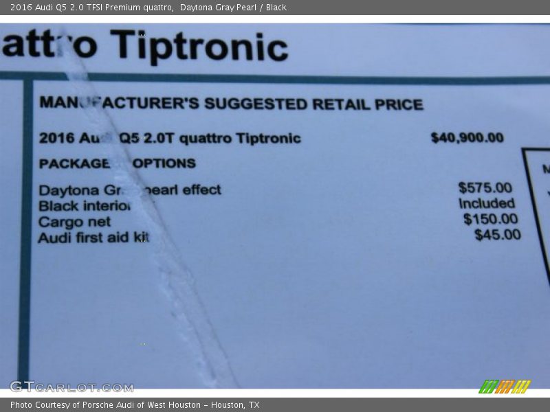 Daytona Gray Pearl / Black 2016 Audi Q5 2.0 TFSI Premium quattro