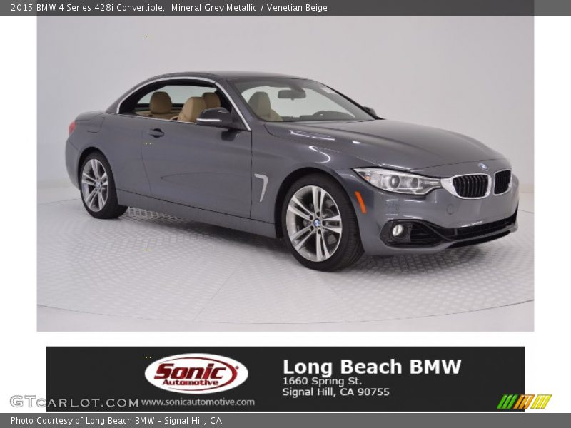 Mineral Grey Metallic / Venetian Beige 2015 BMW 4 Series 428i Convertible