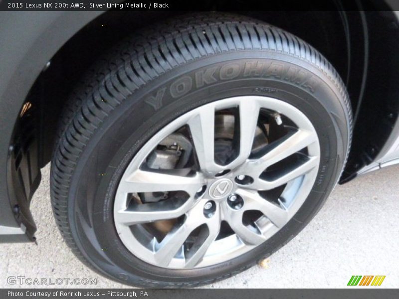 Silver Lining Metallic / Black 2015 Lexus NX 200t AWD