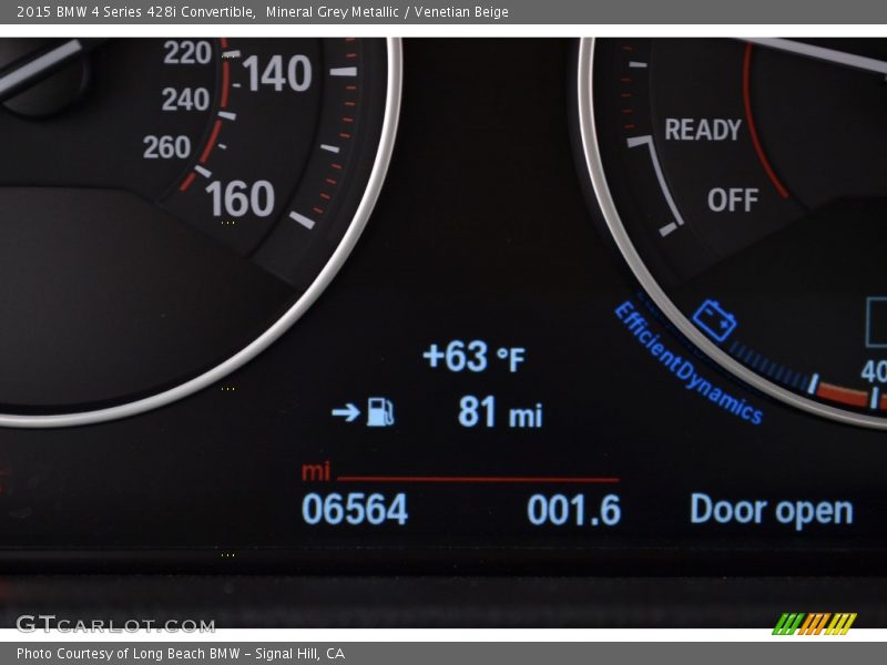 Mineral Grey Metallic / Venetian Beige 2015 BMW 4 Series 428i Convertible