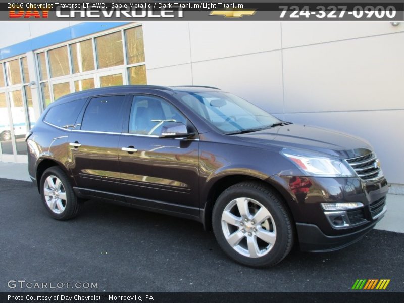 Sable Metallic / Dark Titanium/Light Titanium 2016 Chevrolet Traverse LT AWD