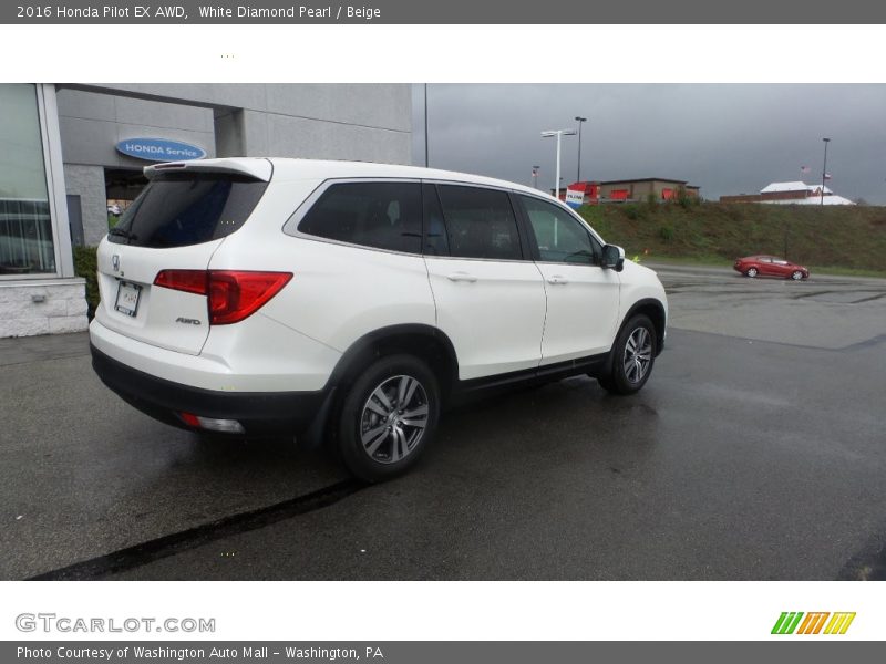 White Diamond Pearl / Beige 2016 Honda Pilot EX AWD