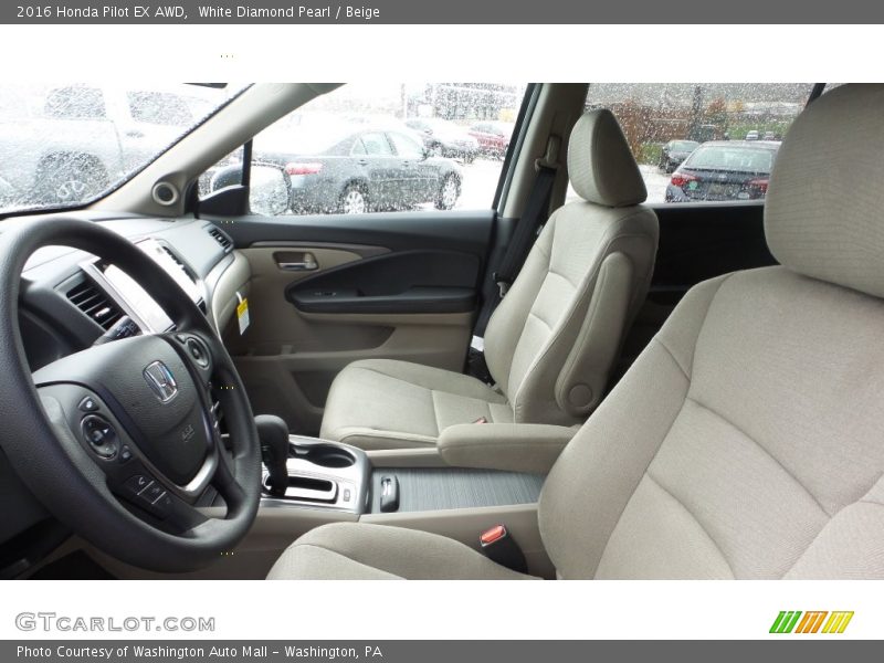 White Diamond Pearl / Beige 2016 Honda Pilot EX AWD