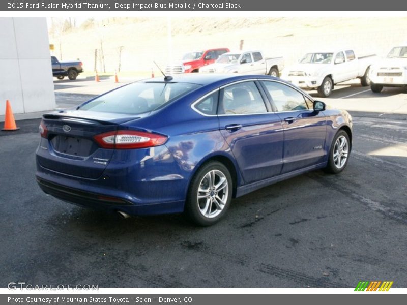 Deep Impact Blue Metallic / Charcoal Black 2015 Ford Fusion Hybrid Titanium