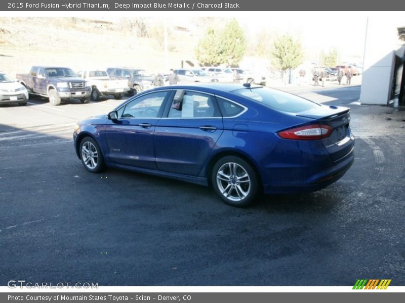 Deep Impact Blue Metallic / Charcoal Black 2015 Ford Fusion Hybrid Titanium