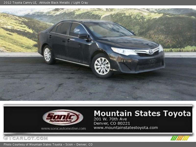 Attitude Black Metallic / Light Gray 2012 Toyota Camry LE