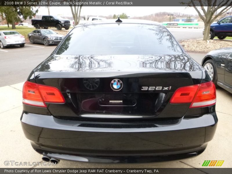 Black Sapphire Metallic / Coral Red/Black 2008 BMW 3 Series 328xi Coupe