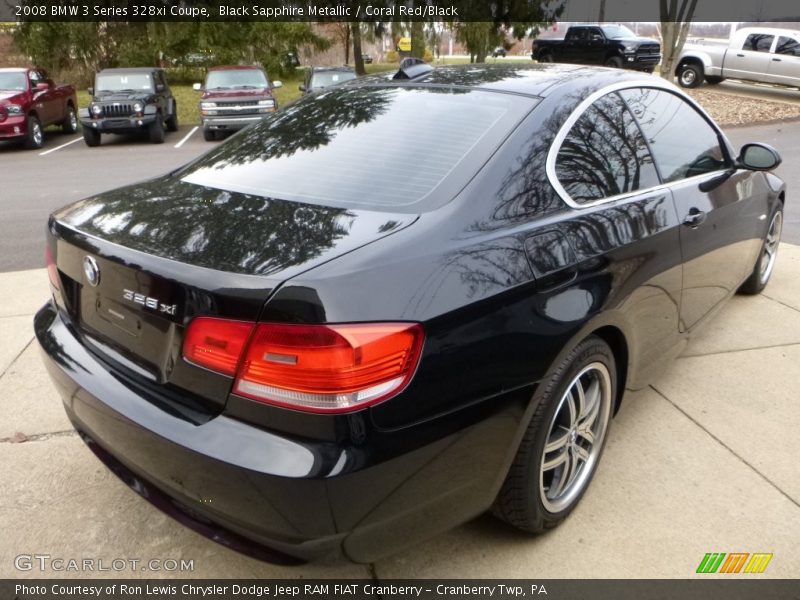 Black Sapphire Metallic / Coral Red/Black 2008 BMW 3 Series 328xi Coupe