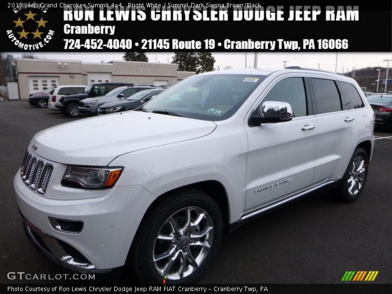 Bright White / Summit Dark Sienna Brown/Black 2015 Jeep Grand Cherokee Summit 4x4