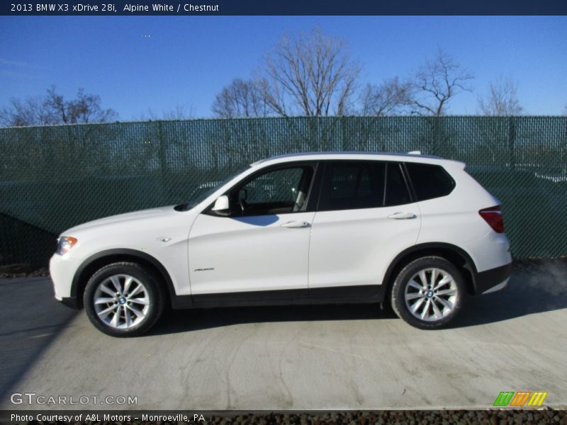 Alpine White / Chestnut 2013 BMW X3 xDrive 28i