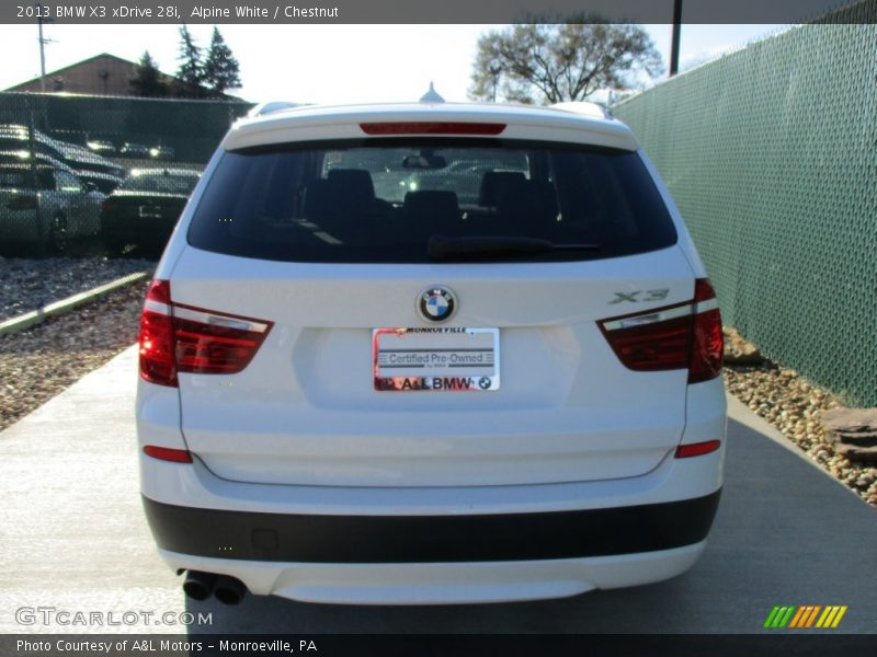 Alpine White / Chestnut 2013 BMW X3 xDrive 28i