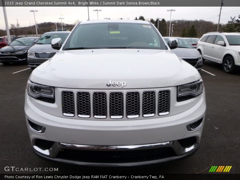 Bright White / Summit Dark Sienna Brown/Black 2015 Jeep Grand Cherokee Summit 4x4