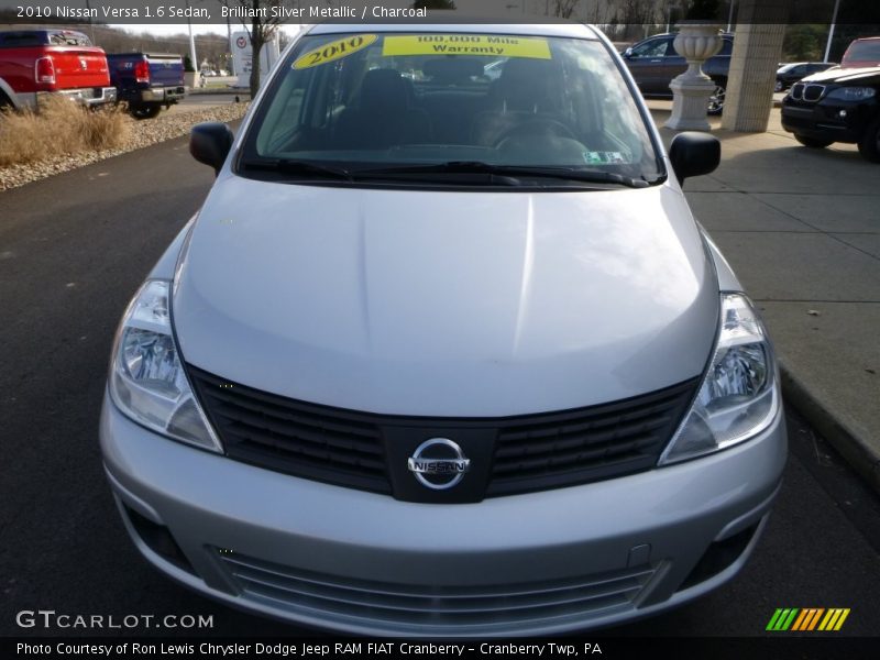 Brilliant Silver Metallic / Charcoal 2010 Nissan Versa 1.6 Sedan