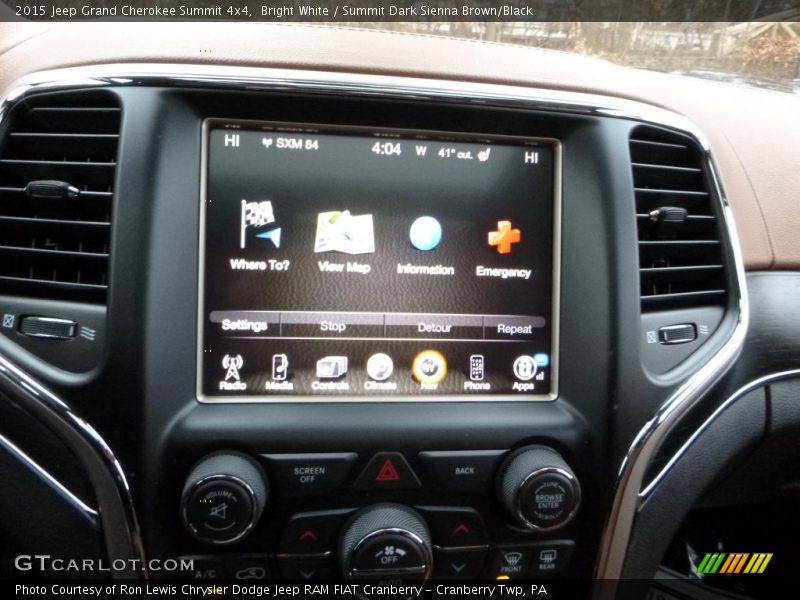 Bright White / Summit Dark Sienna Brown/Black 2015 Jeep Grand Cherokee Summit 4x4