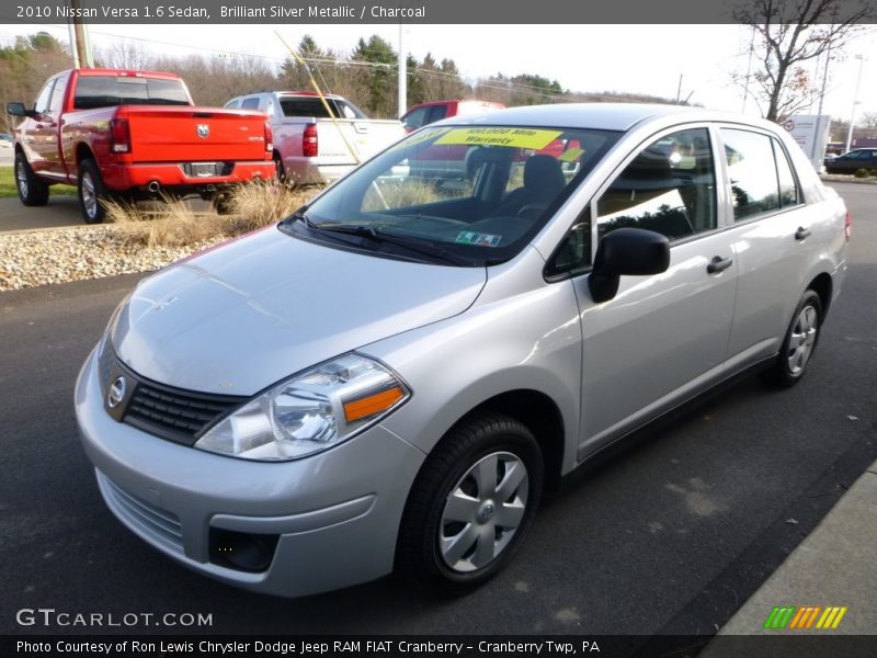 Brilliant Silver Metallic / Charcoal 2010 Nissan Versa 1.6 Sedan