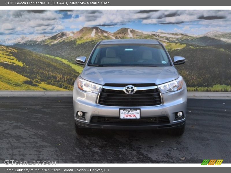 Silver Sky Metallic / Ash 2016 Toyota Highlander LE Plus AWD