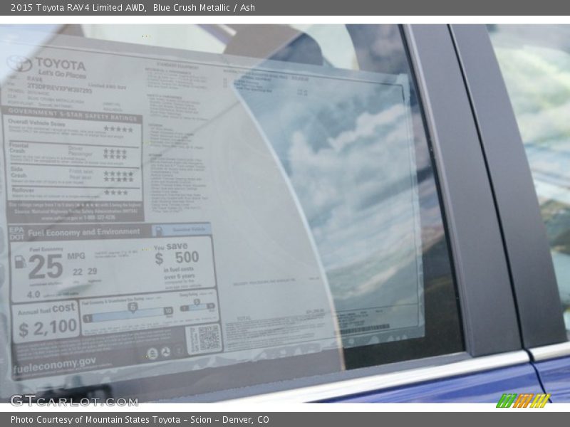 Blue Crush Metallic / Ash 2015 Toyota RAV4 Limited AWD