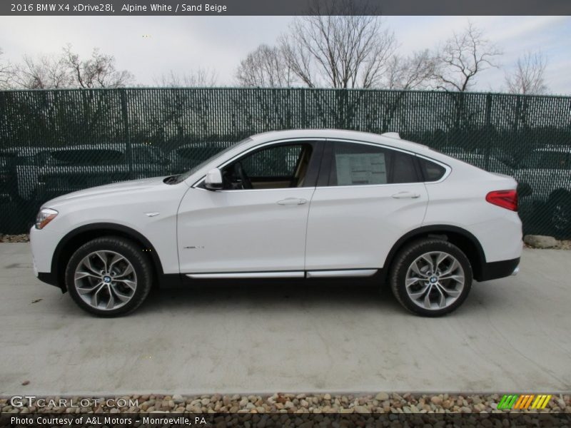 Alpine White / Sand Beige 2016 BMW X4 xDrive28i