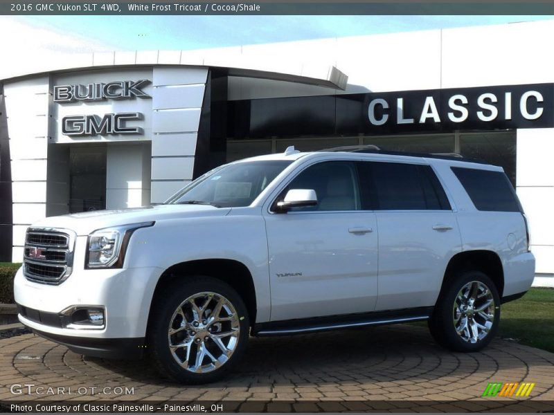 White Frost Tricoat / Cocoa/Shale 2016 GMC Yukon SLT 4WD