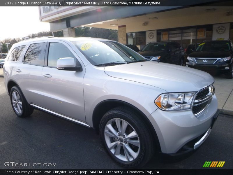 Bright Silver Metallic / Dark Graystone/Medium Graystone 2012 Dodge Durango Crew AWD