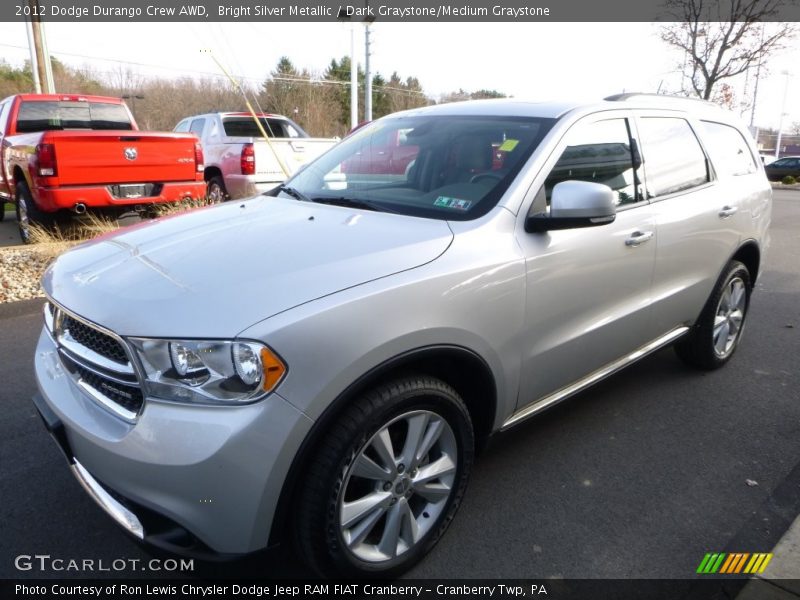 Bright Silver Metallic / Dark Graystone/Medium Graystone 2012 Dodge Durango Crew AWD