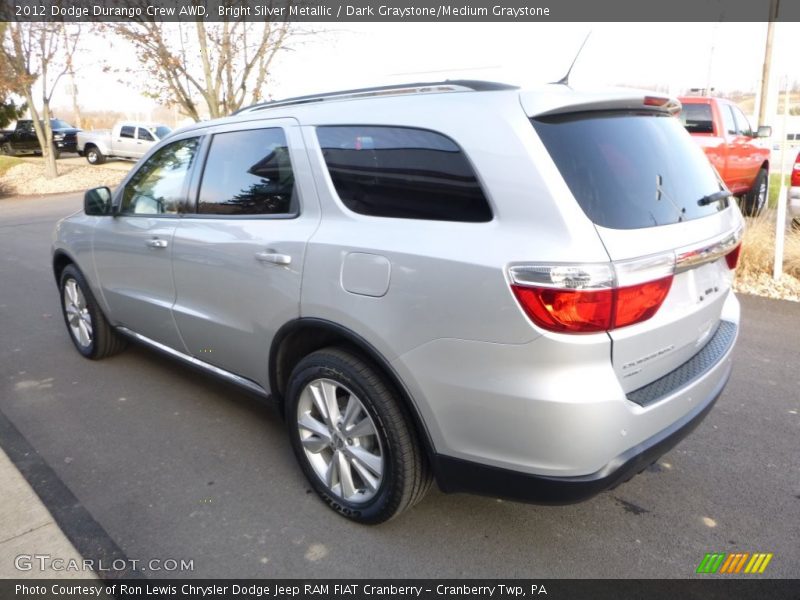 Bright Silver Metallic / Dark Graystone/Medium Graystone 2012 Dodge Durango Crew AWD