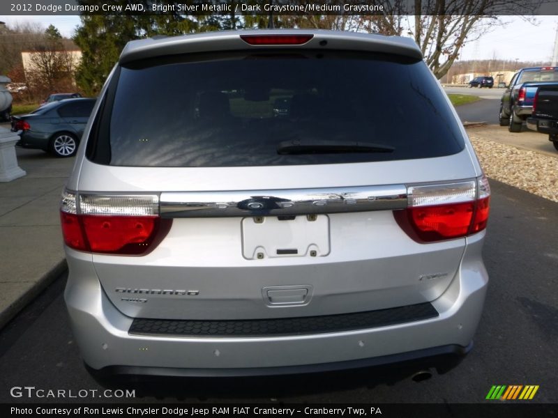 Bright Silver Metallic / Dark Graystone/Medium Graystone 2012 Dodge Durango Crew AWD