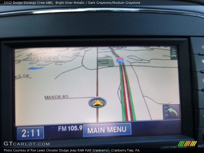 Bright Silver Metallic / Dark Graystone/Medium Graystone 2012 Dodge Durango Crew AWD