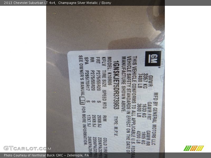 Champagne Silver Metallic / Ebony 2013 Chevrolet Suburban LT 4x4