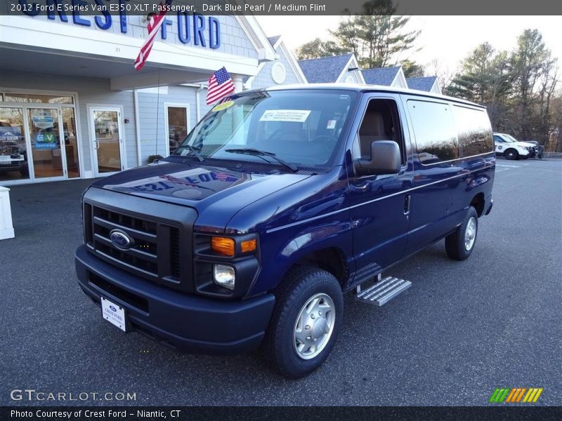 Dark Blue Pearl / Medium Flint 2012 Ford E Series Van E350 XLT Passenger