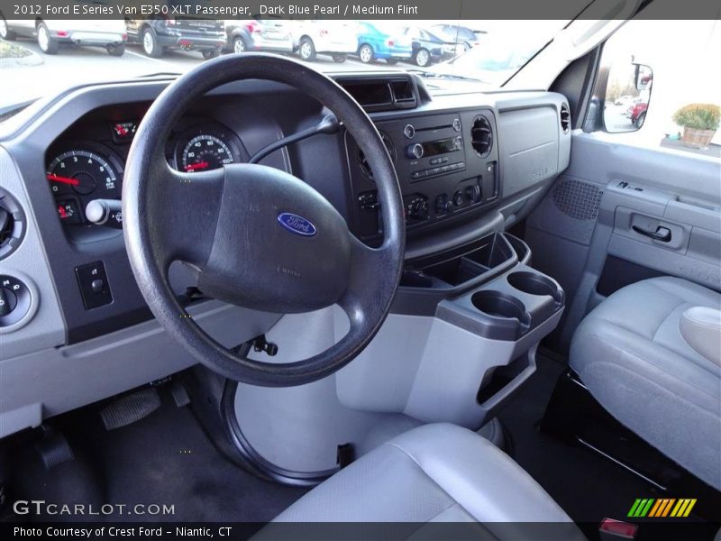 Dark Blue Pearl / Medium Flint 2012 Ford E Series Van E350 XLT Passenger