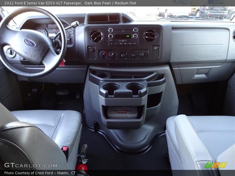 Dark Blue Pearl / Medium Flint 2012 Ford E Series Van E350 XLT Passenger