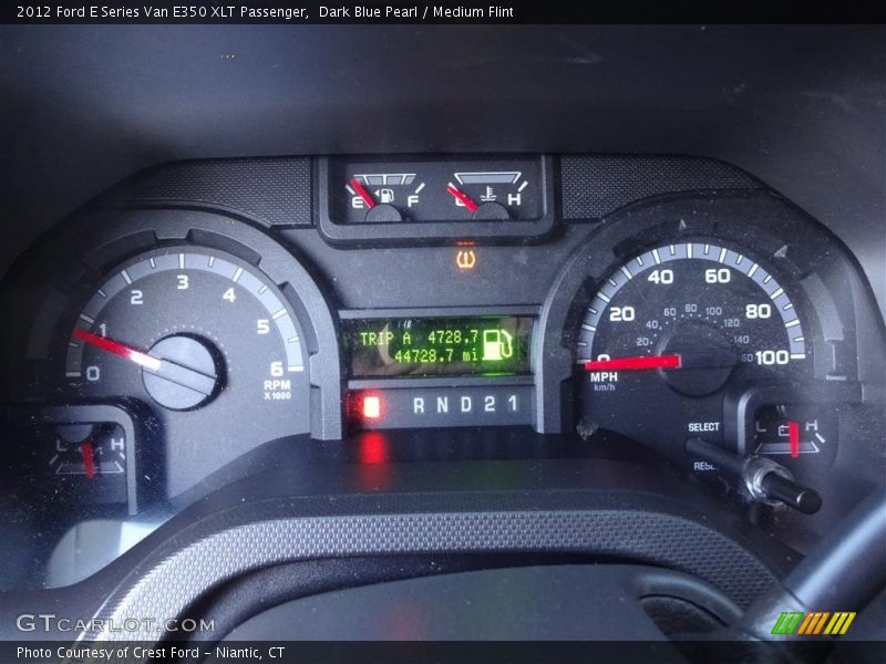 Dark Blue Pearl / Medium Flint 2012 Ford E Series Van E350 XLT Passenger