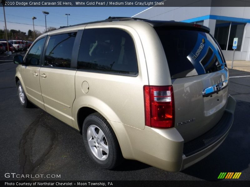 White Gold Pearl / Medium Slate Gray/Light Shale 2010 Dodge Grand Caravan SE Hero