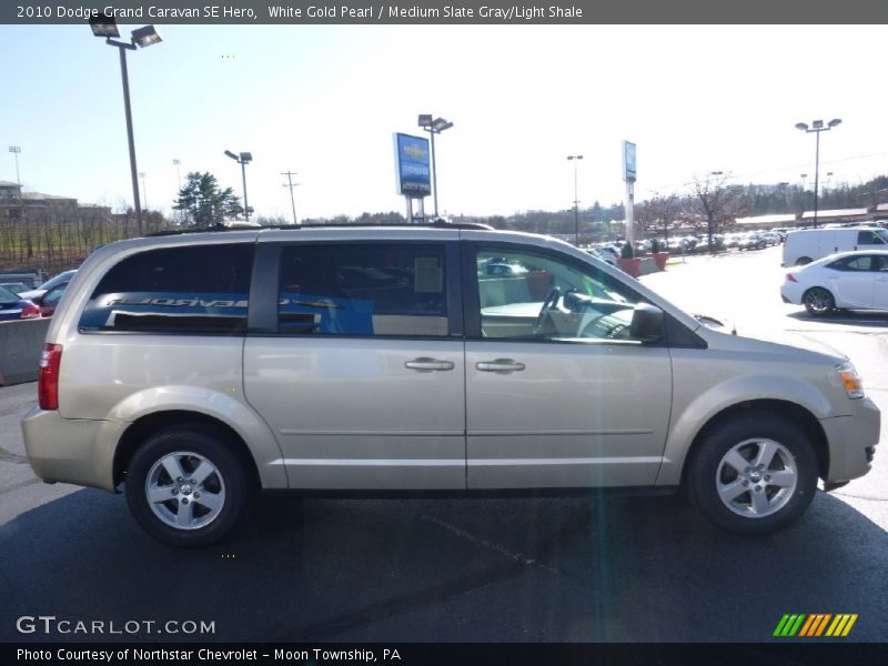 White Gold Pearl / Medium Slate Gray/Light Shale 2010 Dodge Grand Caravan SE Hero