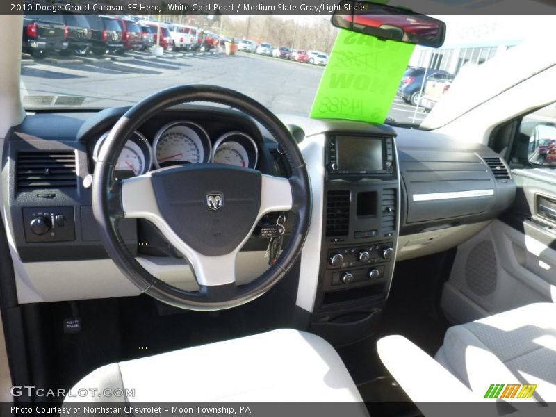 White Gold Pearl / Medium Slate Gray/Light Shale 2010 Dodge Grand Caravan SE Hero