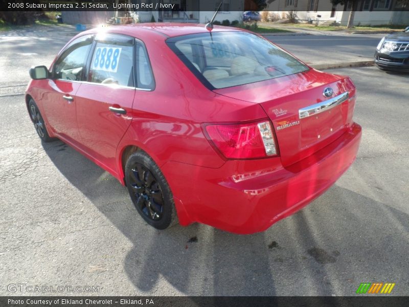 Lightning Red / Ivory 2008 Subaru Impreza 2.5i Sedan