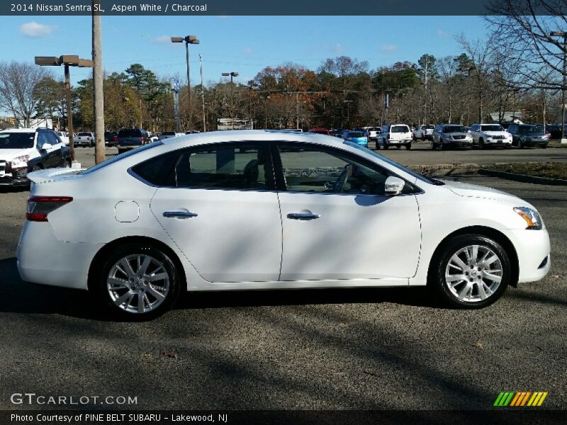 Aspen White / Charcoal 2014 Nissan Sentra SL