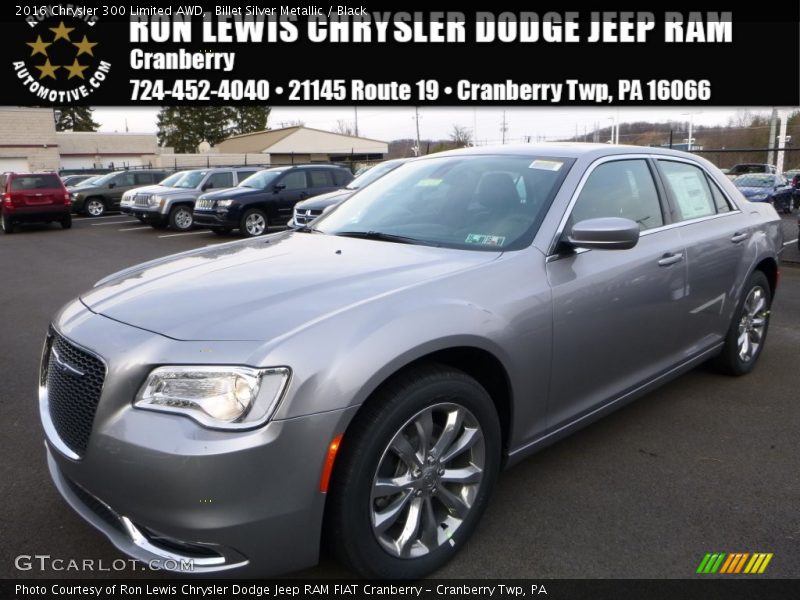 Billet Silver Metallic / Black 2016 Chrysler 300 Limited AWD