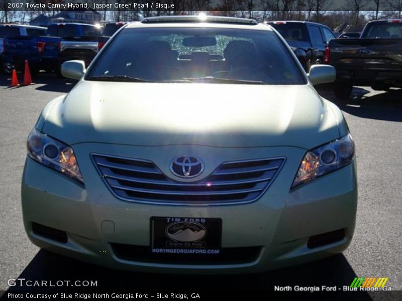 Jasper Green Pearl / Bisque 2007 Toyota Camry Hybrid