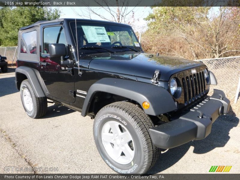 Black / Black 2016 Jeep Wrangler Sport