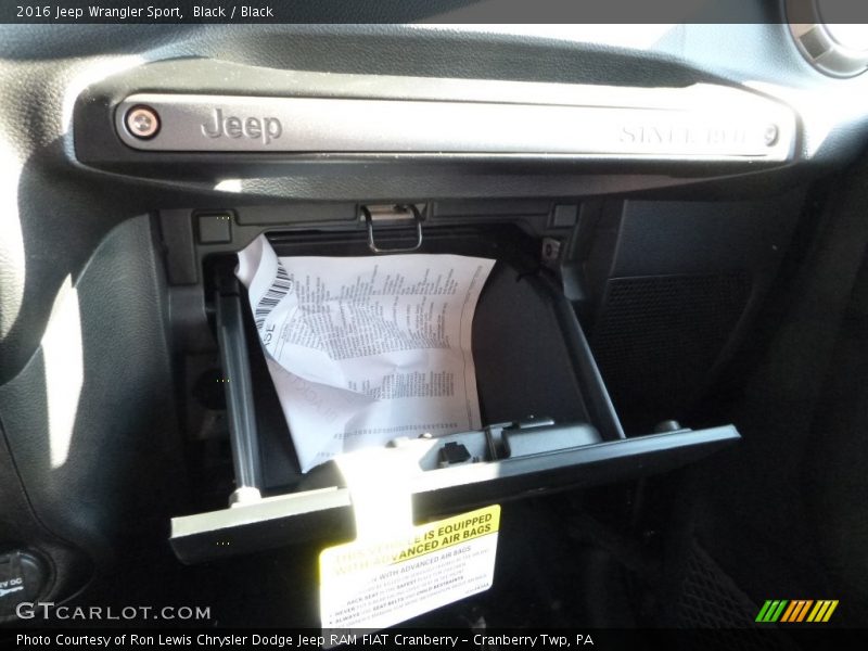 Black / Black 2016 Jeep Wrangler Sport