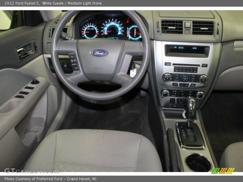 White Suede / Medium Light Stone 2012 Ford Fusion S