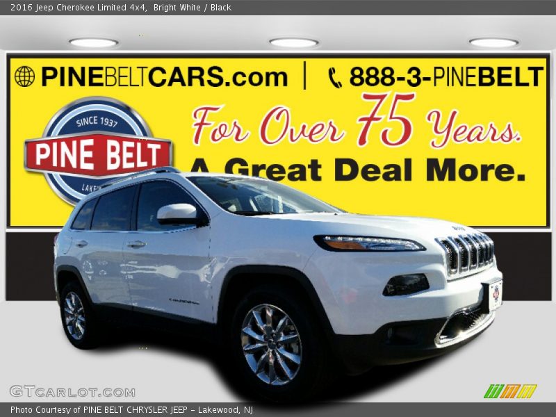 Bright White / Black 2016 Jeep Cherokee Limited 4x4
