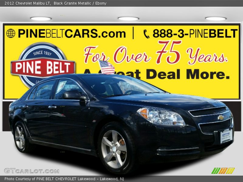 Black Granite Metallic / Ebony 2012 Chevrolet Malibu LT