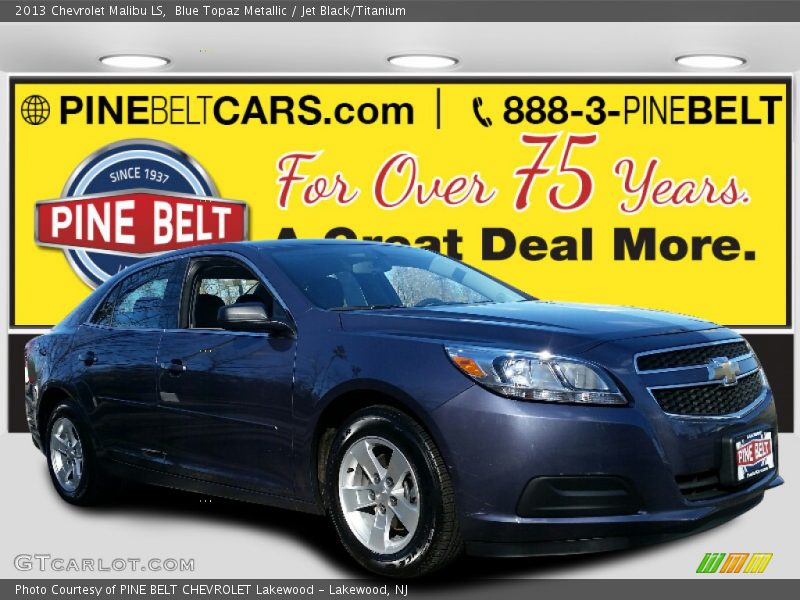 Blue Topaz Metallic / Jet Black/Titanium 2013 Chevrolet Malibu LS