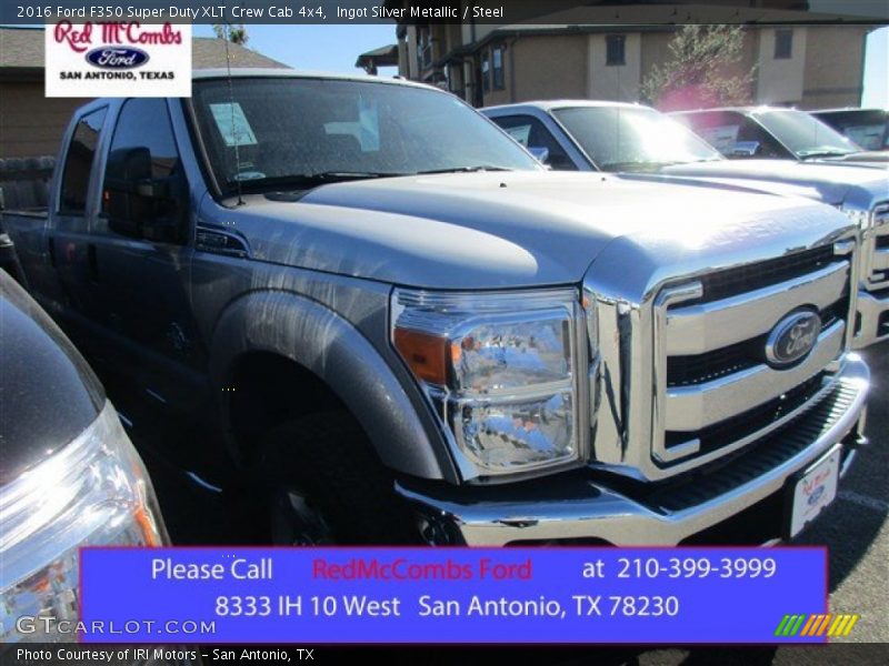 Ingot Silver Metallic / Steel 2016 Ford F350 Super Duty XLT Crew Cab 4x4