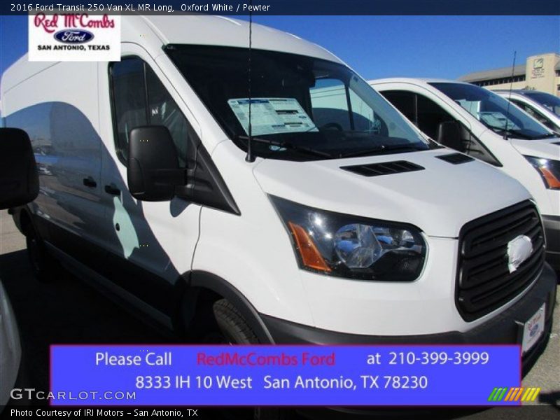 Oxford White / Pewter 2016 Ford Transit 250 Van XL MR Long