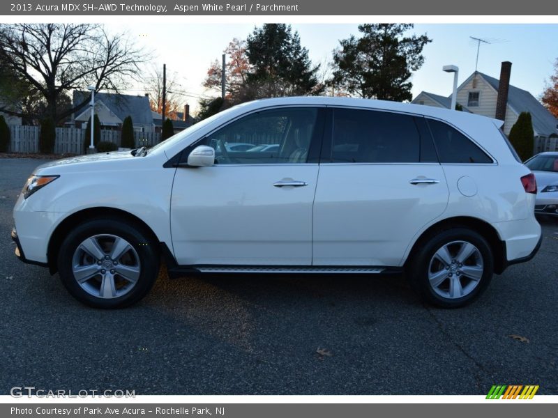 Aspen White Pearl / Parchment 2013 Acura MDX SH-AWD Technology