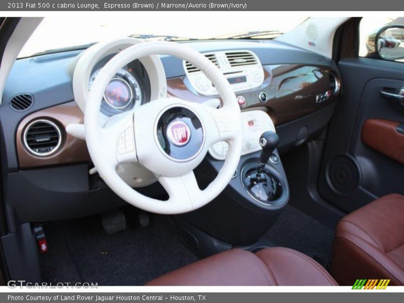 Espresso (Brown) / Marrone/Avorio (Brown/Ivory) 2013 Fiat 500 c cabrio Lounge
